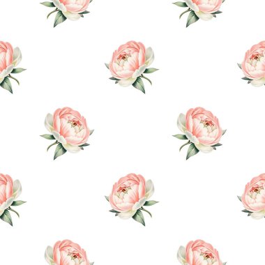 Beyaz arka planda tatlı, pürüzsüz bir çiçek deseni var. Güzellik ürünleri veya diğer ürünler için kusursuz desen.