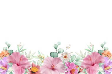 düğün, doğum günü, kart, arkaplan, davetiye, duvar kağıdı, çıkartma, dekorasyon için çiçek suluboya çerçevesi.