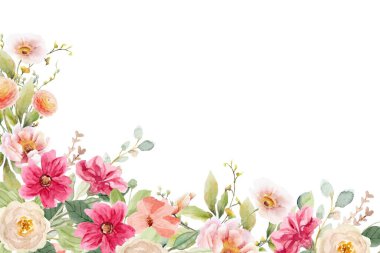 düğün, doğum günü, kart, arkaplan, davetiye, duvar kağıdı, çıkartma, dekorasyon için çiçek suluboya çerçevesi.