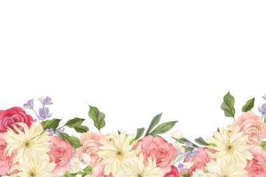 düğün, doğum günü, kart, arkaplan, davetiye, duvar kağıdı, çıkartma, dekorasyon için çiçek suluboya çerçevesi.