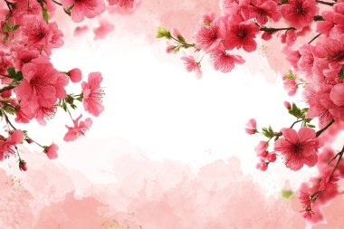 düğün, doğum günü, kart, arkaplan, davetiye, duvar kağıdı, çıkartma, dekorasyon için çiçek suluboya çerçevesi.