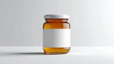 Boş Bal Kavanozu Doğal Ürün Markası İçin Temiz Arkaplan Modeli