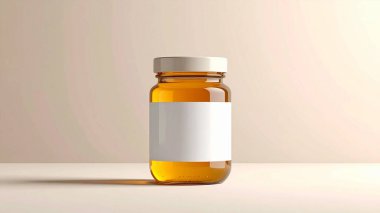 Boş Bal Kavanozu Doğal Ürün Markası İçin Temiz Arkaplan Modeli