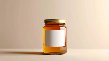 Boş Bal Kavanozu Doğal Ürün Markası İçin Temiz Arkaplan Modeli