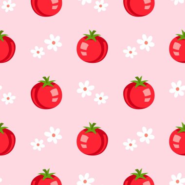Kırmızı domates vektörü kusursuz desen.