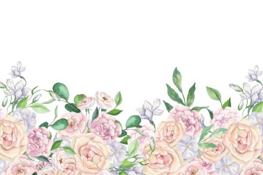 düğün, doğum günü, kart, arkaplan, davetiye, duvar kağıdı, çıkartma, dekorasyon için çiçek suluboya çerçevesi.