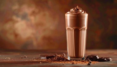 Sütlü Çikolatalı Milkshake Bardağı Kremalı ve Kopyala Boşluğu