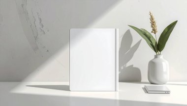 Temiz Yaşam Tarzı Arkaplanı olan ve Boşluğu Kopyalayan Asgari Not Defteri