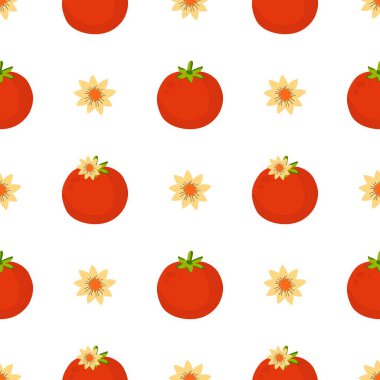 Kırmızı domates vektörü kusursuz desen.
