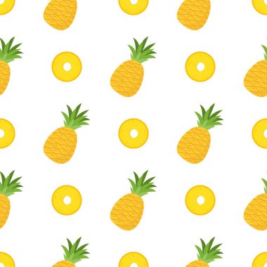 Ananassız desen, tropik olgun meyve.