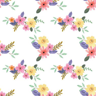 Çiçeksiz vektör desenli illüstrasyon çiçek arkaplanı