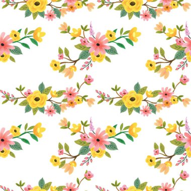 Çiçeksiz vektör desenli illüstrasyon çiçek arkaplanı