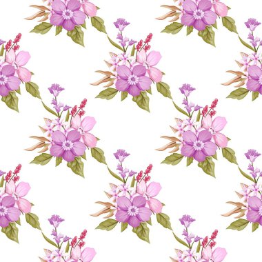 Çiçeksiz vektör desenli illüstrasyon çiçek arkaplanı