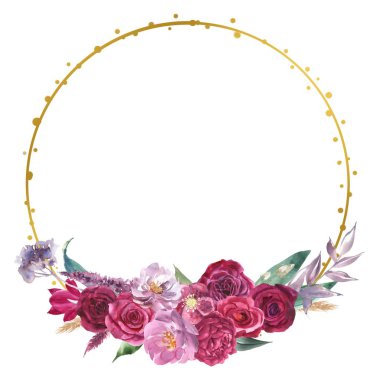 düğün, doğum günü, kart, arkaplan, davetiye, duvar kağıdı, çıkartma, dekorasyon için çiçek suluboya çerçevesi.