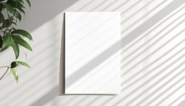 Yumuşak Pencere Gölgesi Asgari Duvar Şablonu ile A4 Kağıt Posteri Yapılandırması