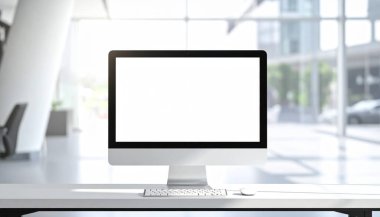 Modern Ofis Temizleme Kurumsal Ekran Şablonunda Masaüstü Monitörü Modifisi