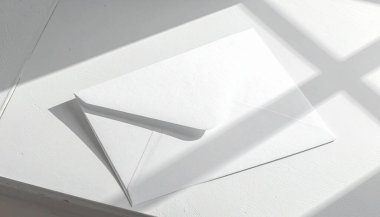 Temiz Masa İşletmeleri Markalaştırma Şablonunda Asgari Beyaz Zarf Model