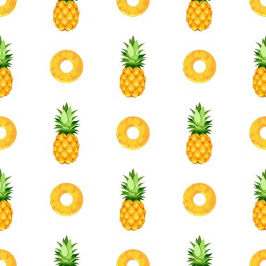 Ananassız desen, tropik olgun meyve.