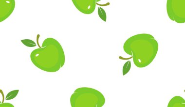 Çizgi film yeşil elma pürüzsüz desen