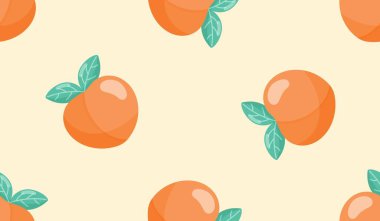 Afişler, kartlar, el ilanları, sosyal medya duvar kağıtları vs. için şeftali desenli kusursuz desen.