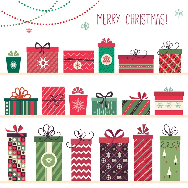 Colección de regalos de Navidad — Vector de stock