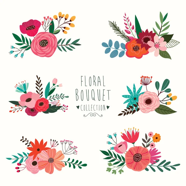 Colección de ramo floral — Archivo Imágenes Vectoriales