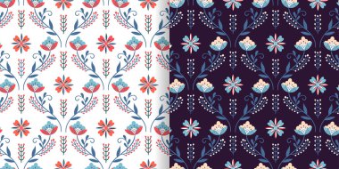 İskandinav dekoratif kusursuz desenler seti, zarif şenlik tasarımı