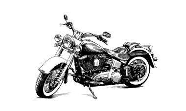 Motosiklet siyah ve beyaz boyalı