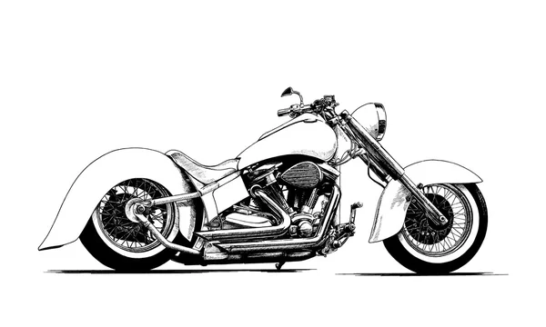 De motorfiets zwart-wit geschilderd — Stockfoto