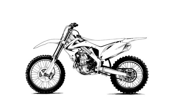 De motorfiets zwart-wit geschilderd — Stockfoto