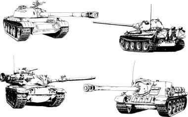 Mürekkep el yazısıyla çizilmiş güçlü bir tank.