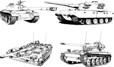 Mürekkep el yazısıyla çizilmiş güçlü bir tank.