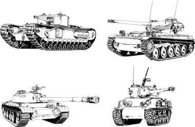 Mürekkep el yazısıyla çizilmiş güçlü bir tank.