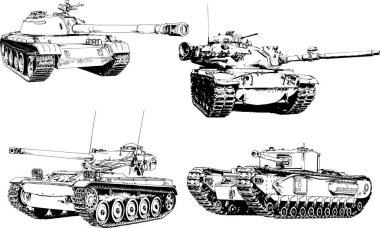 Mürekkep el yazısıyla çizilmiş güçlü bir tank.