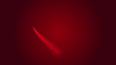 Sevgililer Günü konsepti için kalp şekli animasyonu yapan kırmızı parçacıklar. Aşk için parçacıkları hareket ettiren güzel romantik kalp. Gradyan üzerine parçacıkların hoş bir sevgililer günü arkaplanı..