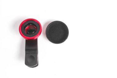 Akıllı telefon izole edilmiş beyaz arkaplan için DIY makro lensi