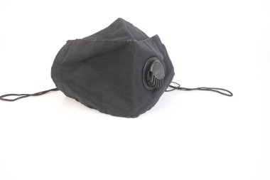 Beyaz arka planda kayış izole edilmiş Siyah Giysi Koruyucu Yüz