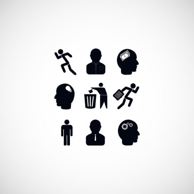 siyah çalışma işadamı simgesi