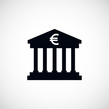 Euro banka vektör simgesi