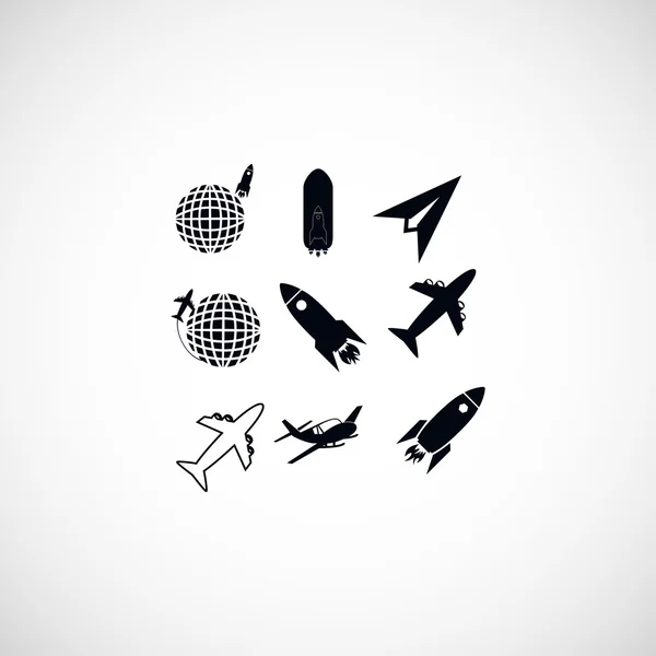 Dünya ve roketler simgesi — Stok fotoğraf