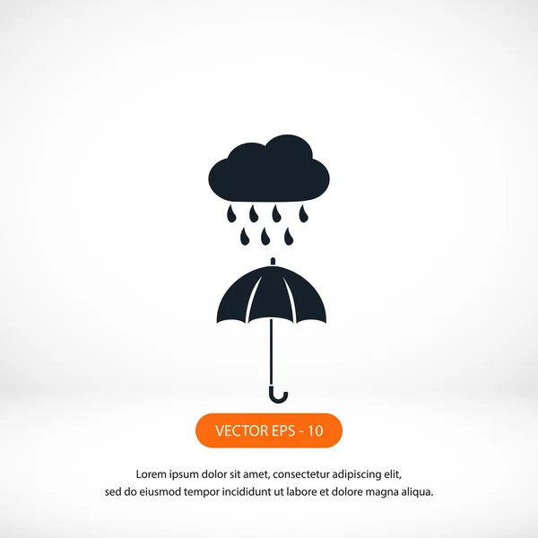 Molnet och paraply-ikonen — Stockfoto
