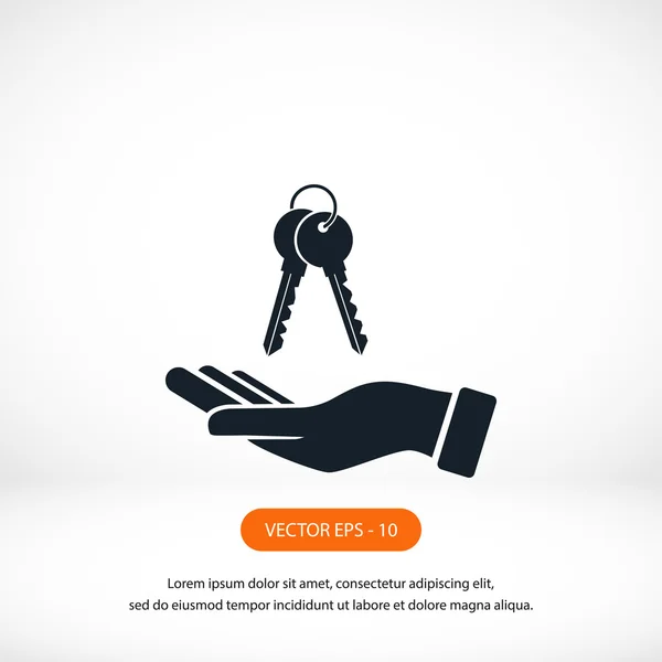 Hand met sleutels pictogram — Stockfoto