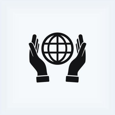 El ele tutuşan dünya - vektör simgesi