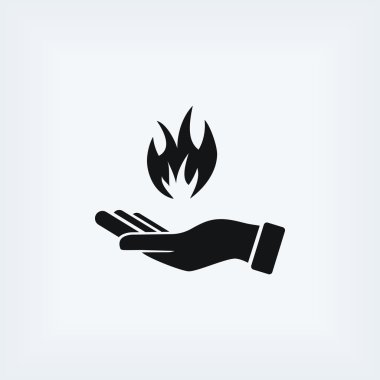 bir yangın simgesi tutan el