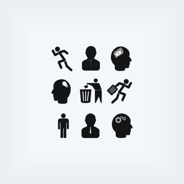 siyah çalışma işadamı simgesi