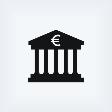 Euro banka vektör simgesi