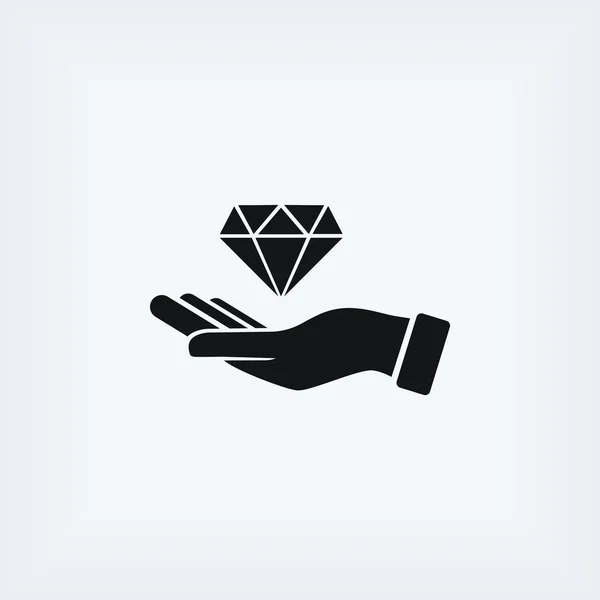Hand and diamond icon — Stock Photo, Image