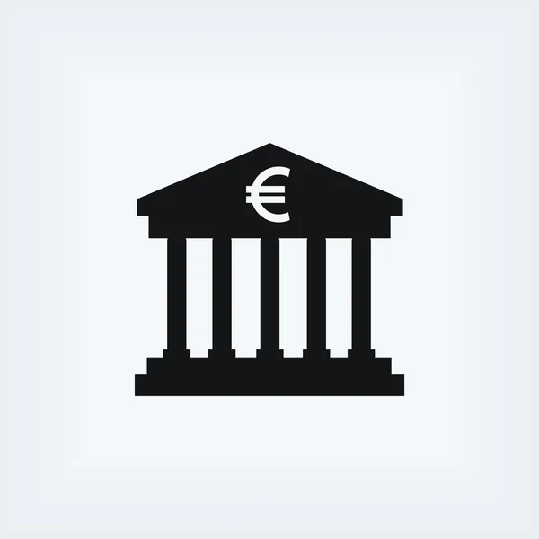 欧元银行矢量图标 — 图库照片