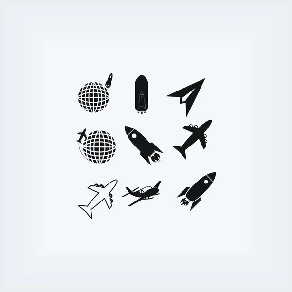 Ikone Erde und Raketen — Stockfoto