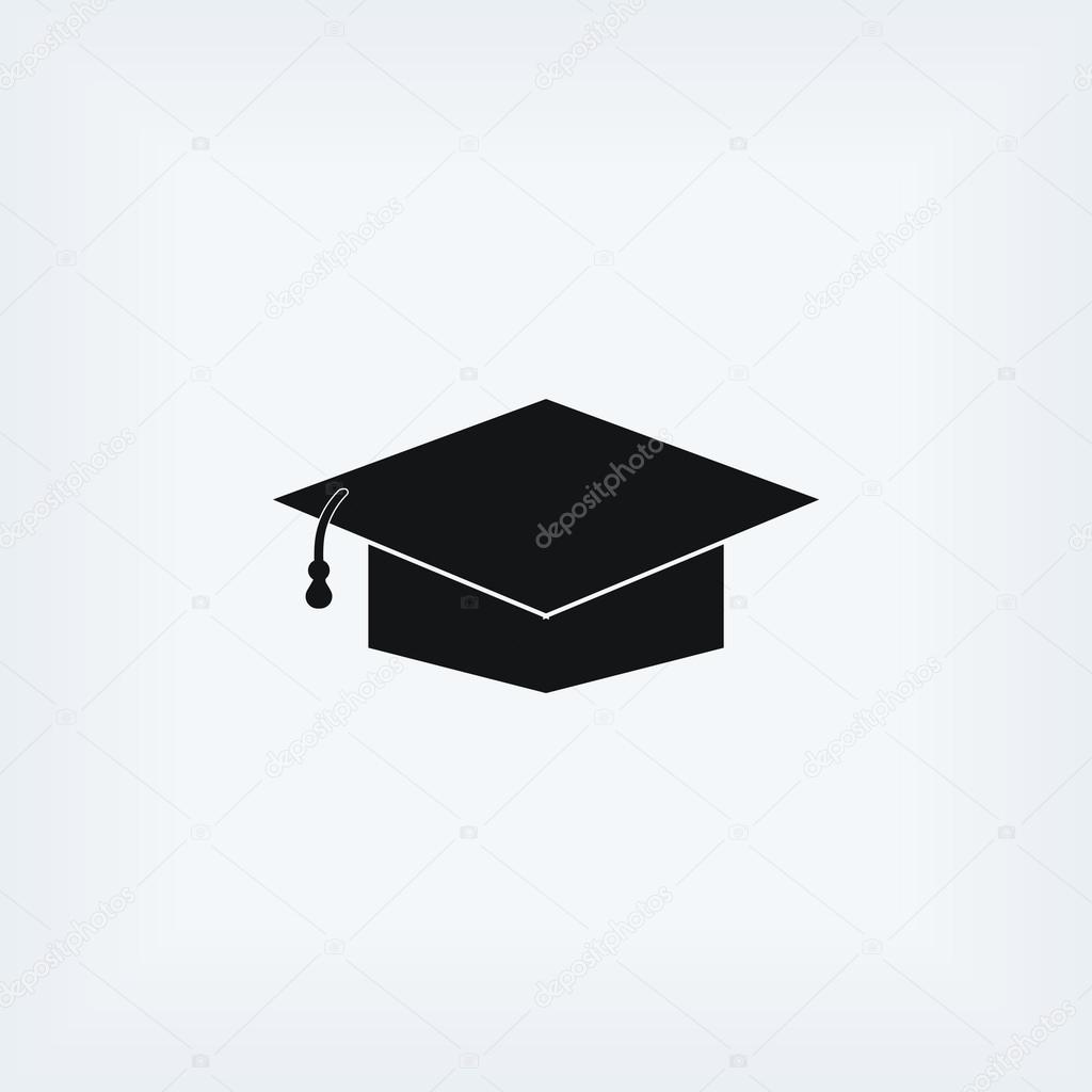 Graduation cap black icon